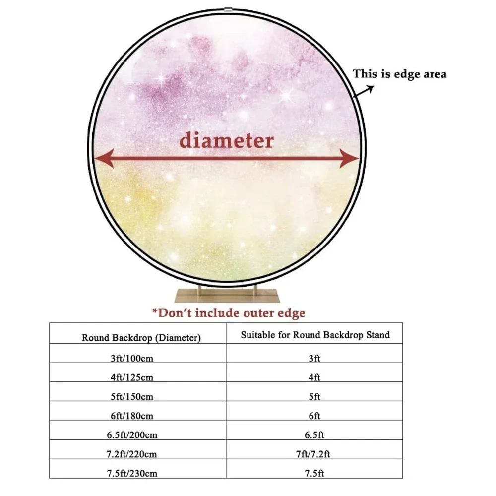 Round Pink Butterfly Flower Backdrop Girls Birthday Photography Background Decor